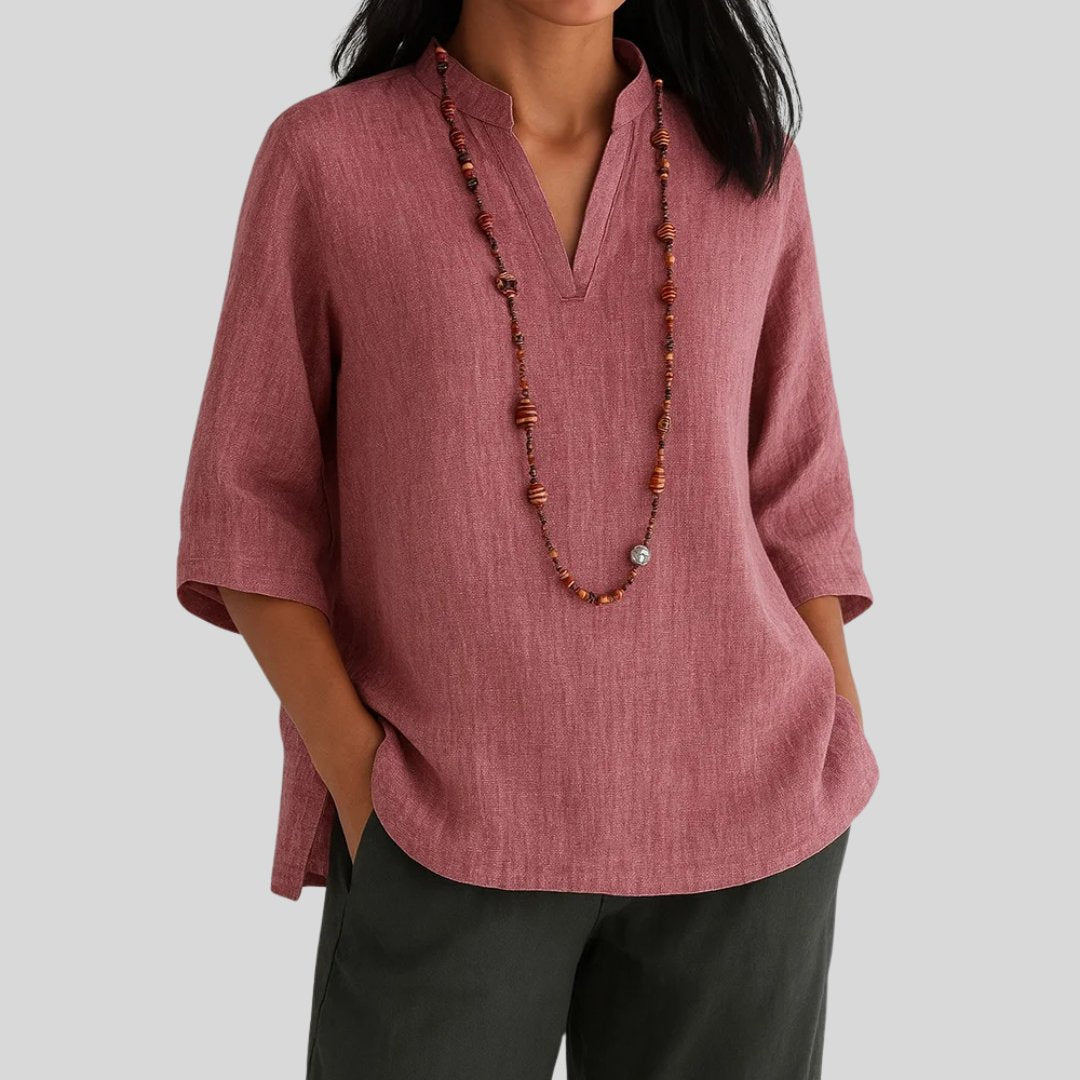 Harper | Comfortable And Warm relaxed-fit linen tunic tops 3