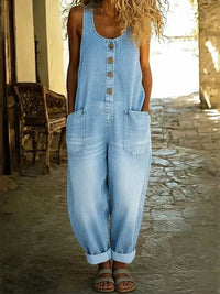 Anne | Relaxed Casual Denim Jumpsuits For Women