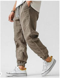 Edward | Pantaloni Cargo in Lino Traspirante a Vita Alta