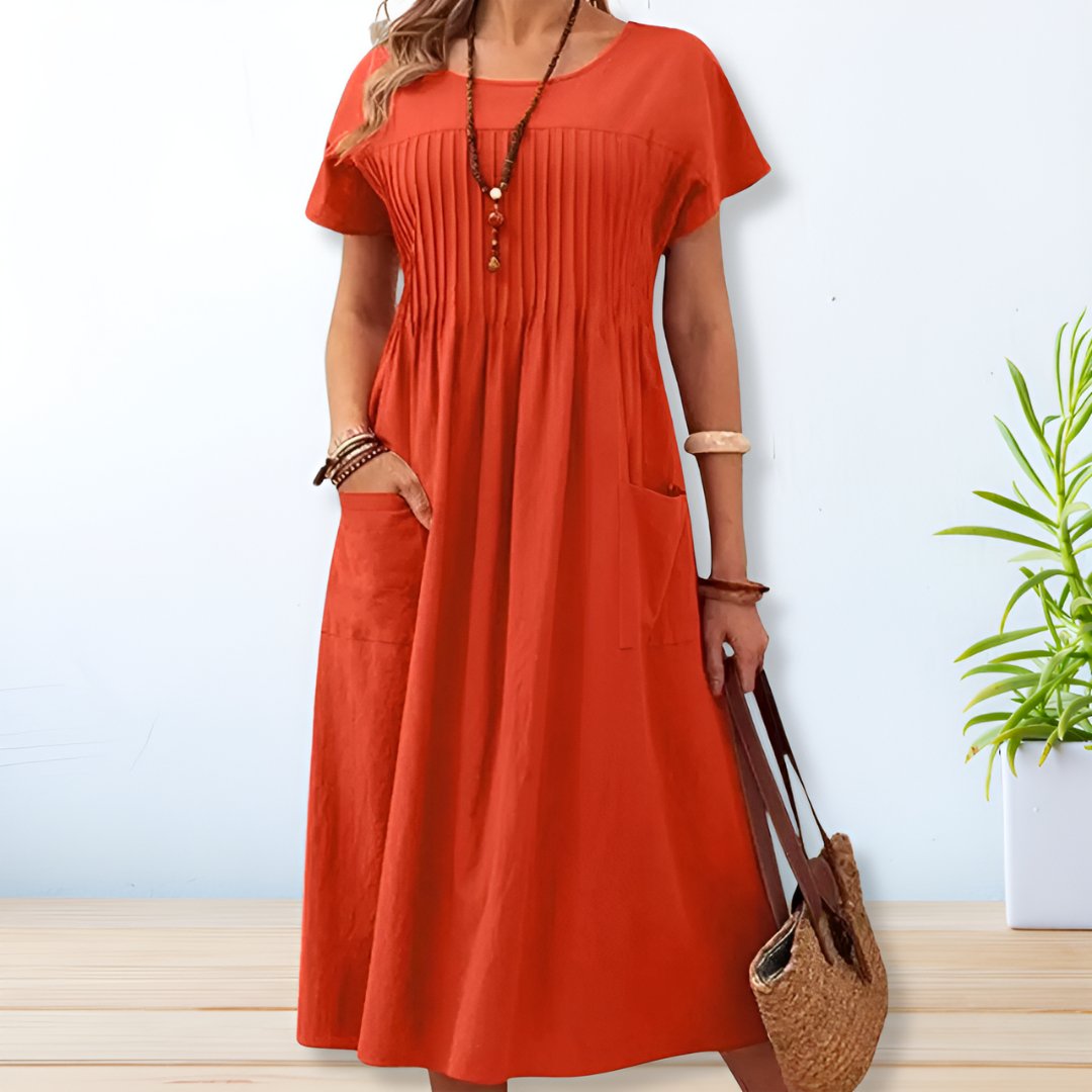 Isabel | Linen Cotton Casual Relaxed Fit Summer Dress 3