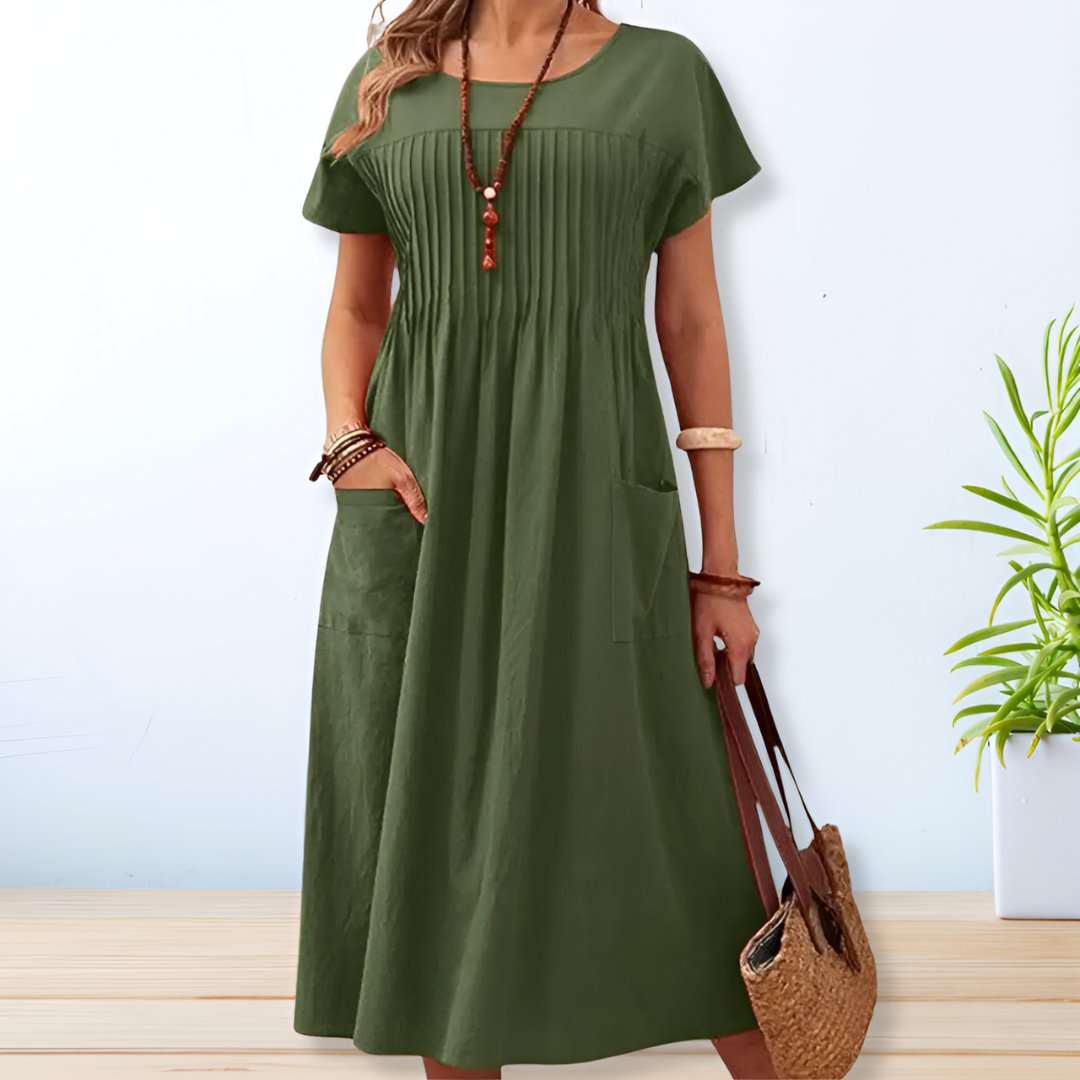 Isabel | Linen Cotton Casual Relaxed Fit Summer Dress 4