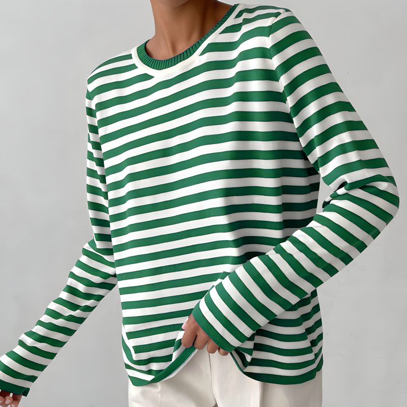Isabella | Comfortable And Warm Nautical Striped Long Sleeve Sweater 2