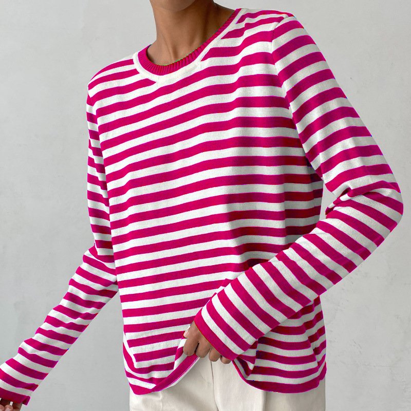 Isabella | Comfortable And Warm Nautical Striped Long Sleeve Sweater 5