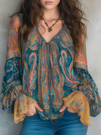 Ava | Elegant And Flowing Chiffon Printed Blouse