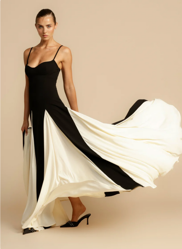 Isabella | Elegant Contrast Color Maxi Dress 2