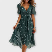 Sienna | Elegant And Romantic Floral Wrap Midi Dress