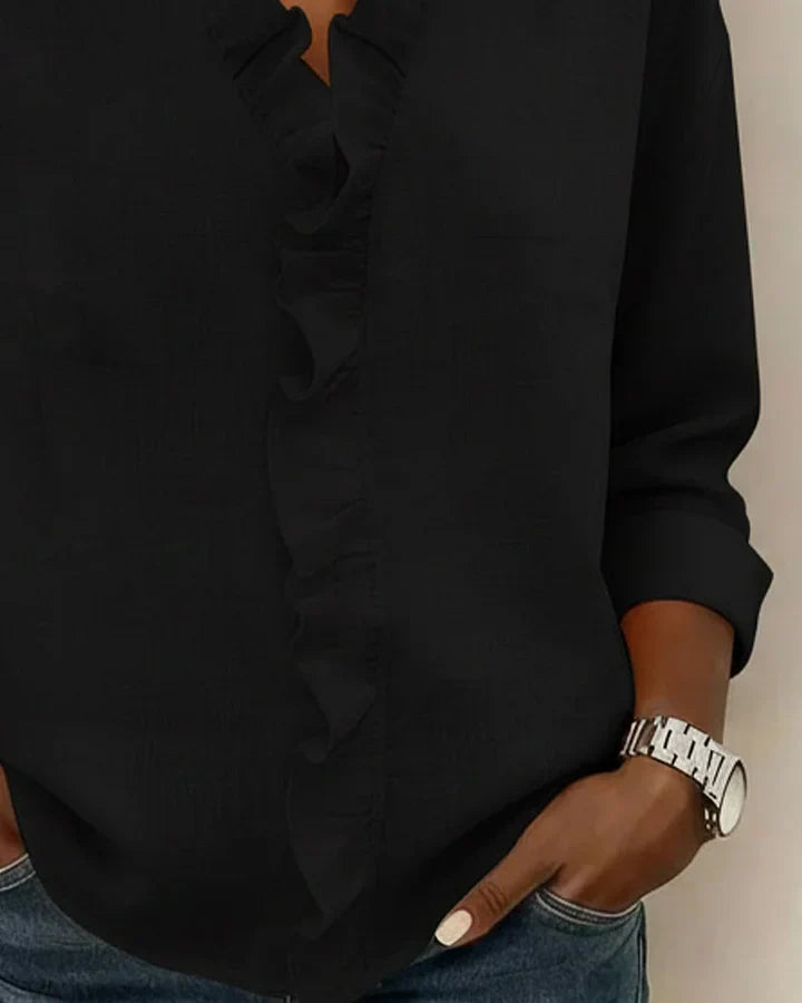 Isla | Elegant V-Neck Ruffled Blouse 4
