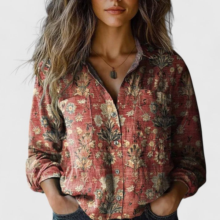 Ivy | Vintage Botanical Tapestry Floral Shirt 0
