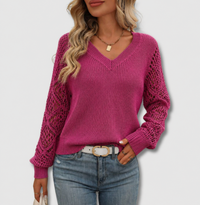 Susan | Elegant And Versatile V-Neck Knit Sweater