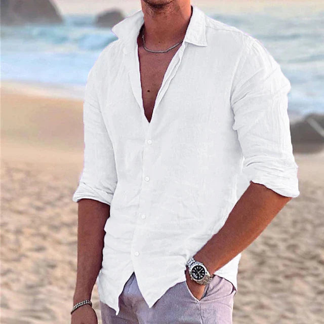 Jaxon | Men's Linen Shirt – Lightweight Cotton Blend, Casual Comfort 7