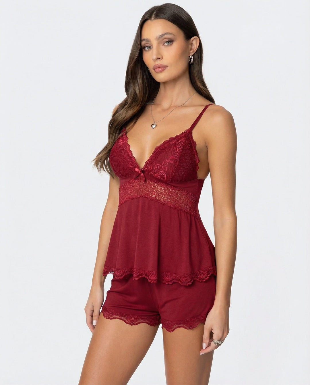 Jennifer | Elegant Lace Trim Cami & Short Set 5