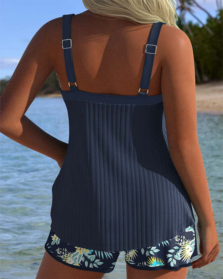 Jennifer | Nautical Striped Tummy-Control Two-Piece Tankini Set 1