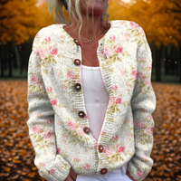 Isabelle | Artistic Floral Print Cardigan