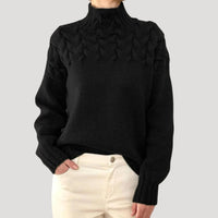 Iris | Classic And Warm Cable Knit Turtleneck Sweater