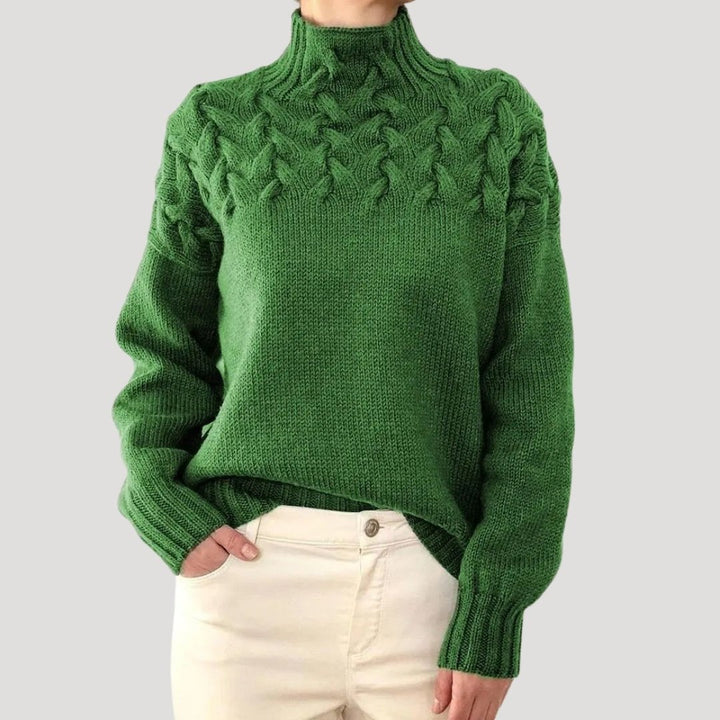 Johanna | Comfortable And Warm Cable Knit Turtleneck Pullover Sweater 2