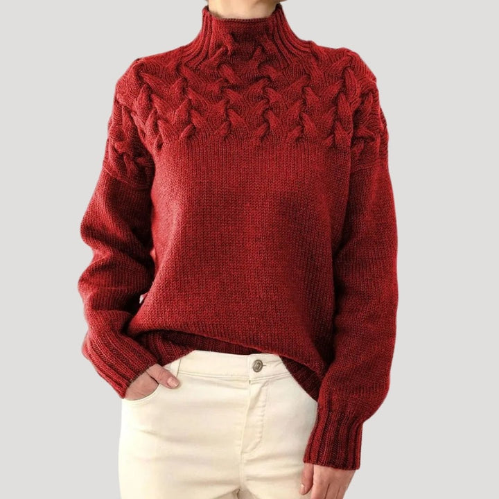 Johanna | Comfortable And Warm Cable Knit Turtleneck Pullover Sweater 9