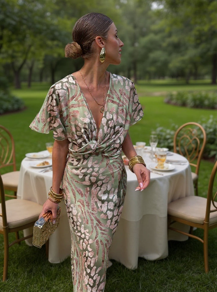 Johanna | Sophisticated Copper Twist-Detail Midi Dress 7