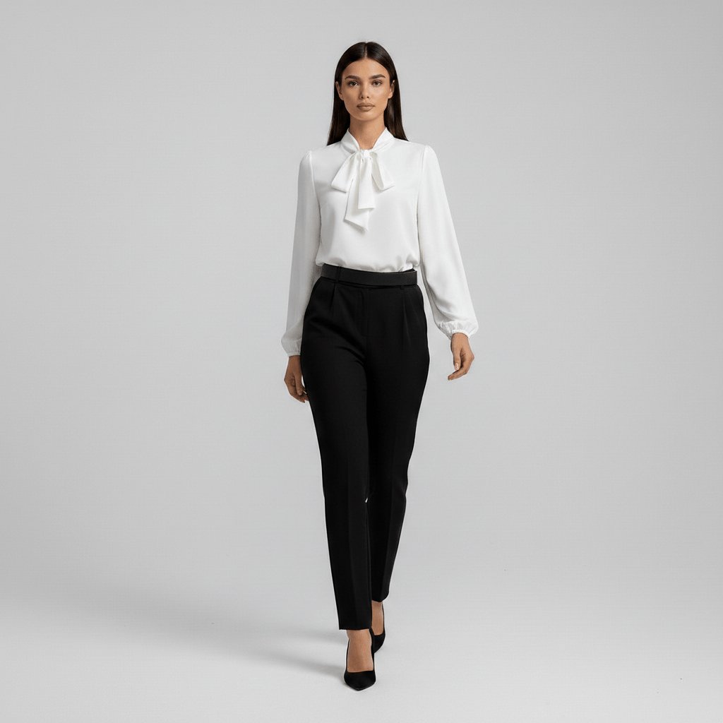 Kayleigh | Comfortable And Elegant Bow-Tie Long-Sleeve Blouse 7