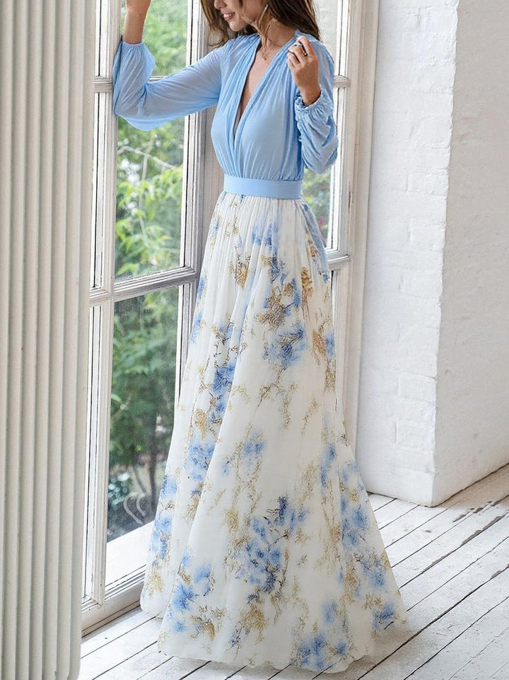 Kerstin | Enchanting Botanical Flutter-Sleeve Maxi Dress 1