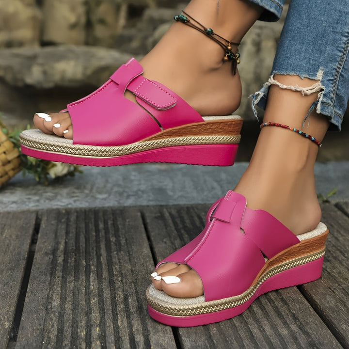 Klein | Comfortable Open-Toe Wedge Platform Sandals 8