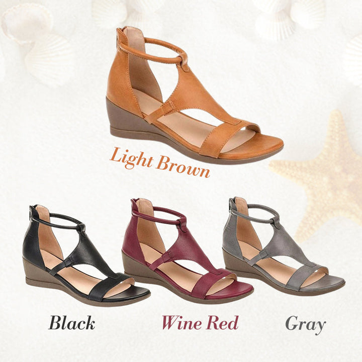 Layla |Soft Leather Wedge women sandals 3