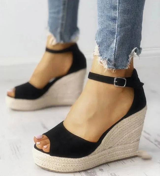 Layla | Wedge Sandals for Women - Chic Peep Toe Wedge Heels 0