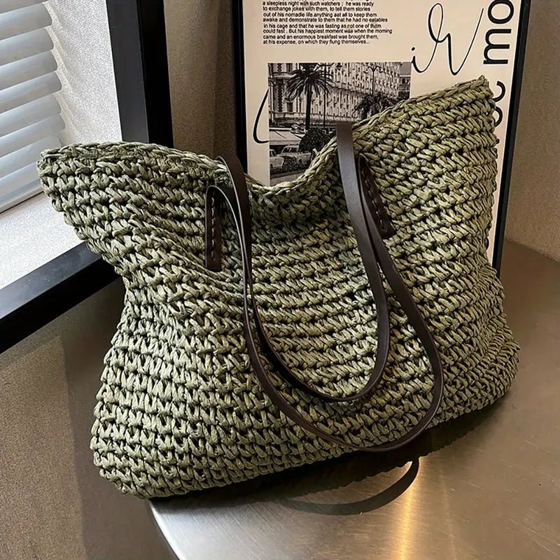 Leonie | Oversized Woven Straw Shoulder Tote Bag 1
