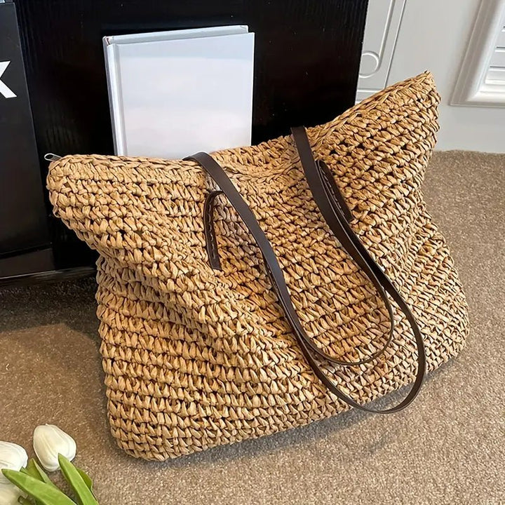 Leonie | Oversized Woven Straw Shoulder Tote Bag 4