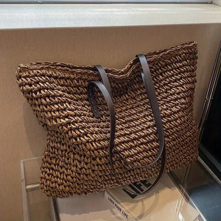 Leonie | Oversized Woven Straw Shoulder Tote Bag 6