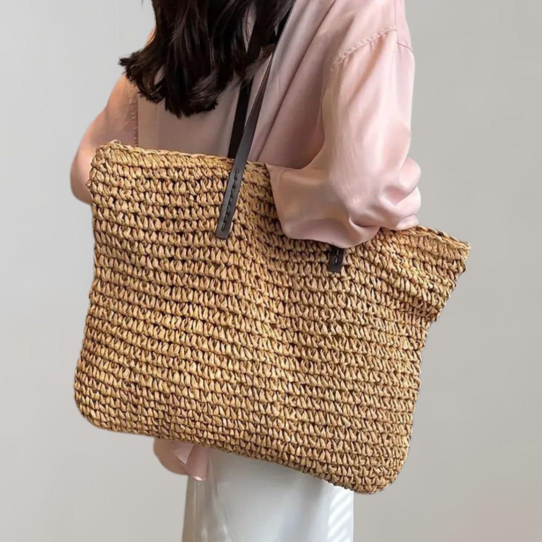 Leonie | Oversized Woven Straw Shoulder Tote Bag 9