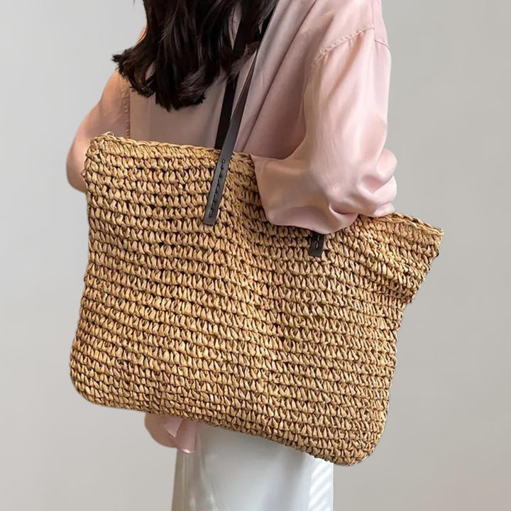 Leonie | Oversized Woven Straw Shoulder Tote Bag 9