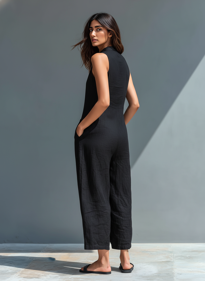 Lila | Sophisticated Sleeveless Mandarin Jumpsuit 2