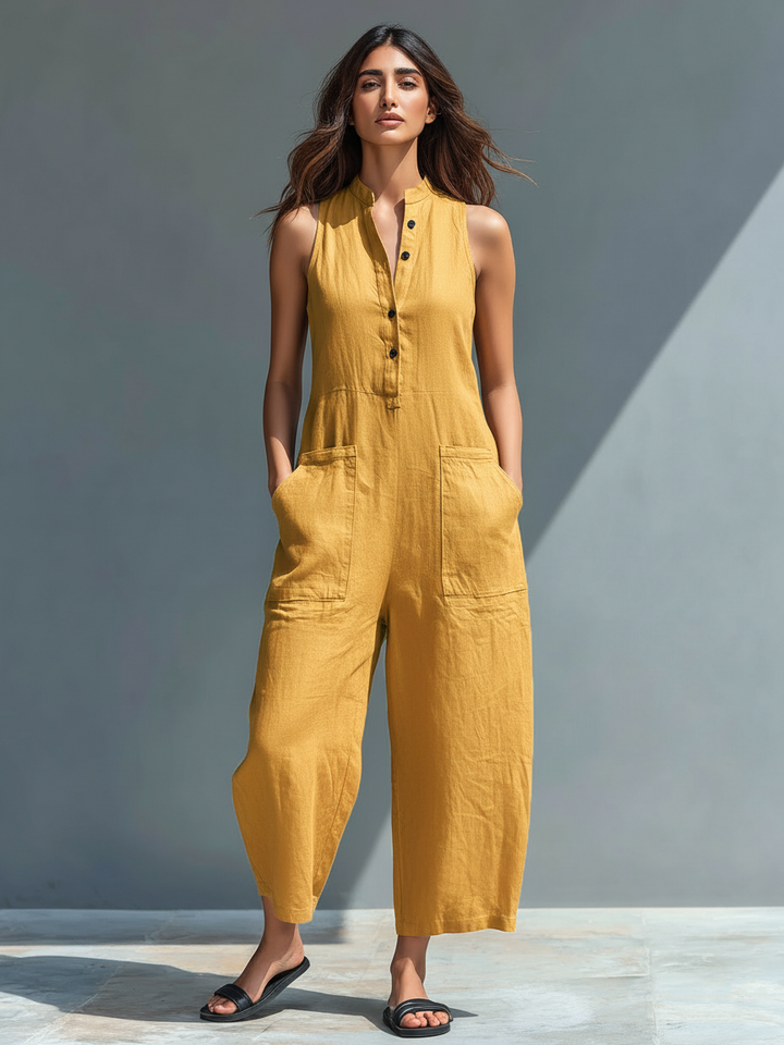 Lila | Sophisticated Sleeveless Mandarin Jumpsuit 5