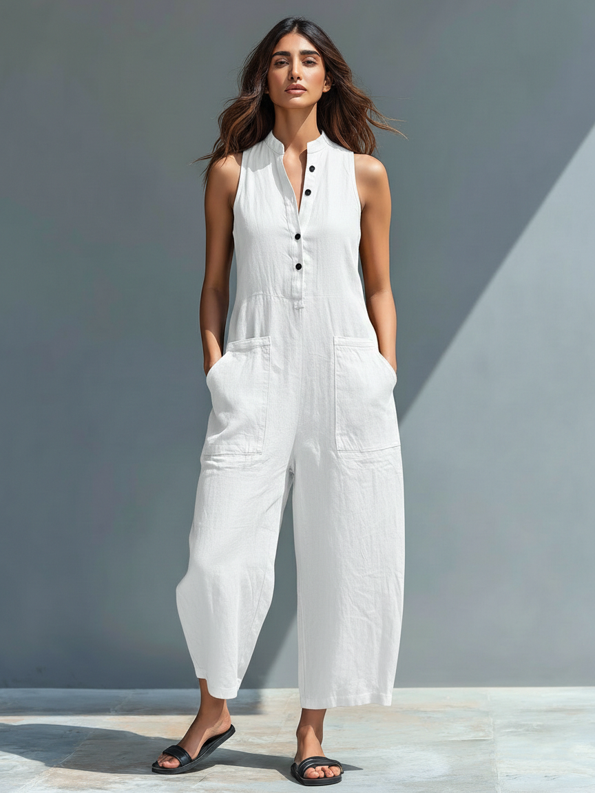 Lila | Sophisticated Sleeveless Mandarin Jumpsuit 6