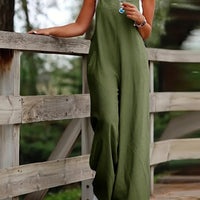 Amelia | Relaxed and Casual Linen Bib Jumpsuit