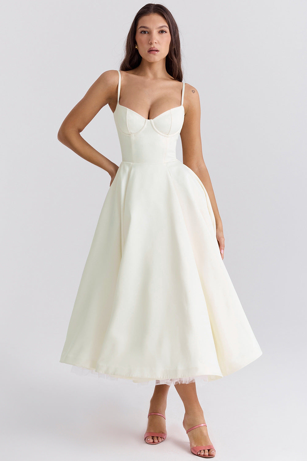Lily | Elegant White Summer Dress – High-Low Tulle Wedding Guest Dress 4