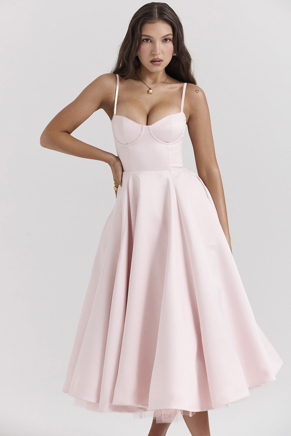 Lily | Elegant White Summer Dress – High-Low Tulle Wedding Guest Dress 5