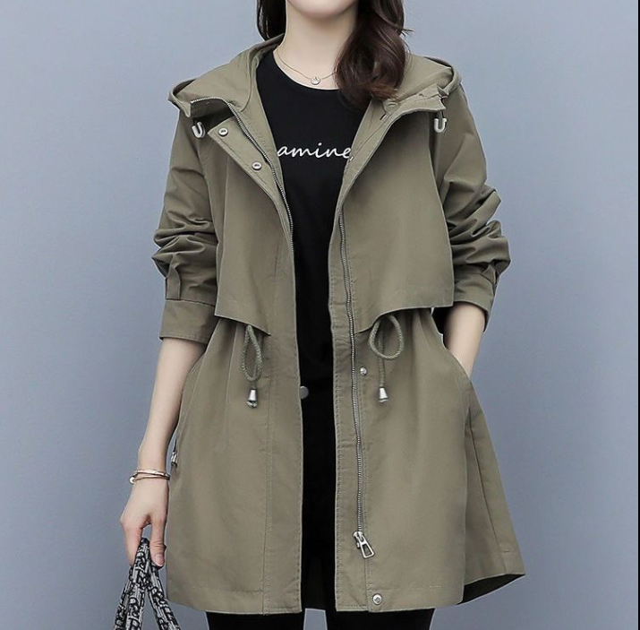 Lisa | Long waterproof trench coat with hood 0