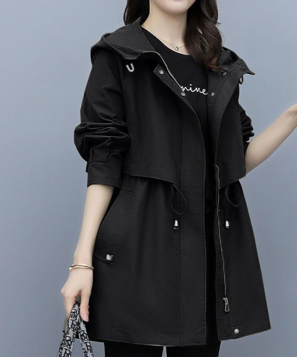 Lisa | Long waterproof trench coat with hood 1