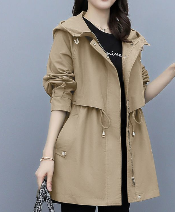 Lisa | Long waterproof trench coat with hood 3