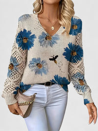 Rosalie | Elegant Floral Knit Sweater