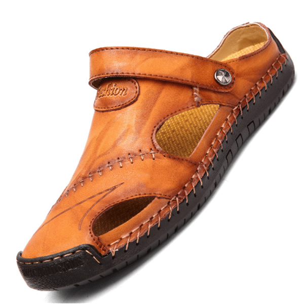 Logan | Orthopedic Leather Closed Toe Sandals 7