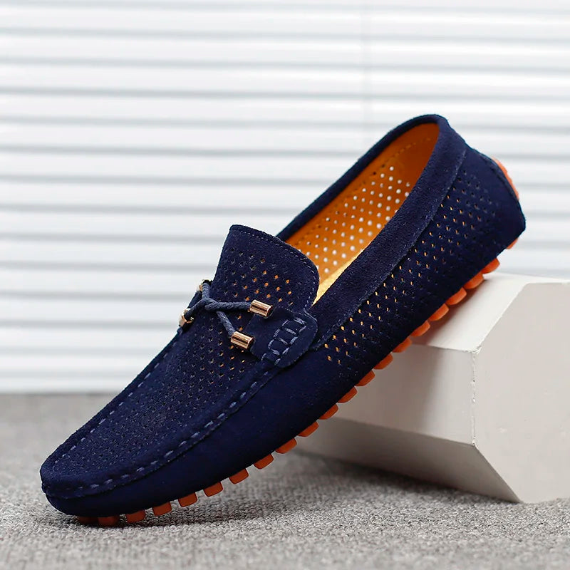 Lorenzo | Breathable and Stylish Perforated Leather Loafers 0