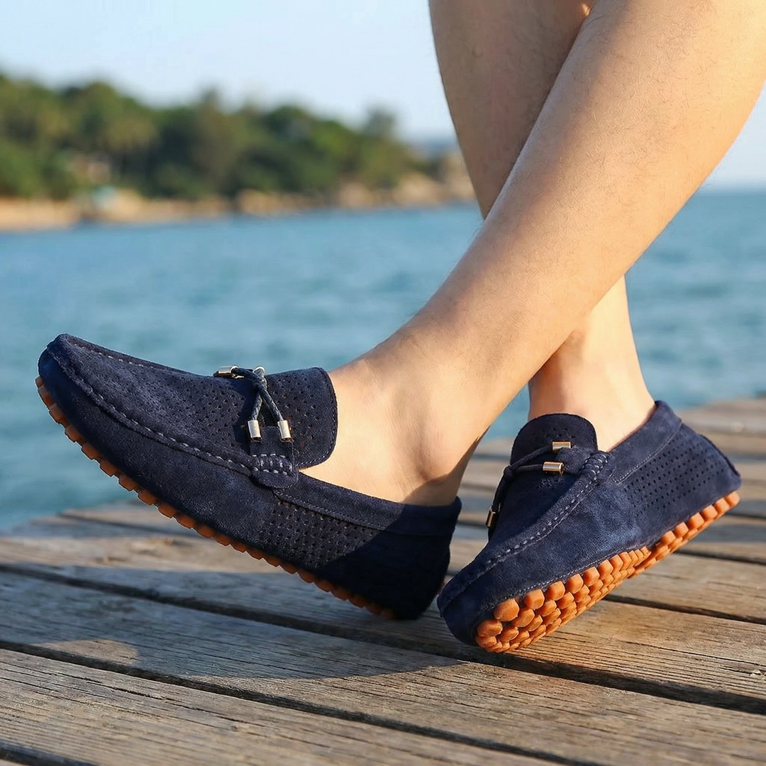 Lorenzo | Breathable and Stylish Perforated Leather Loafers 1