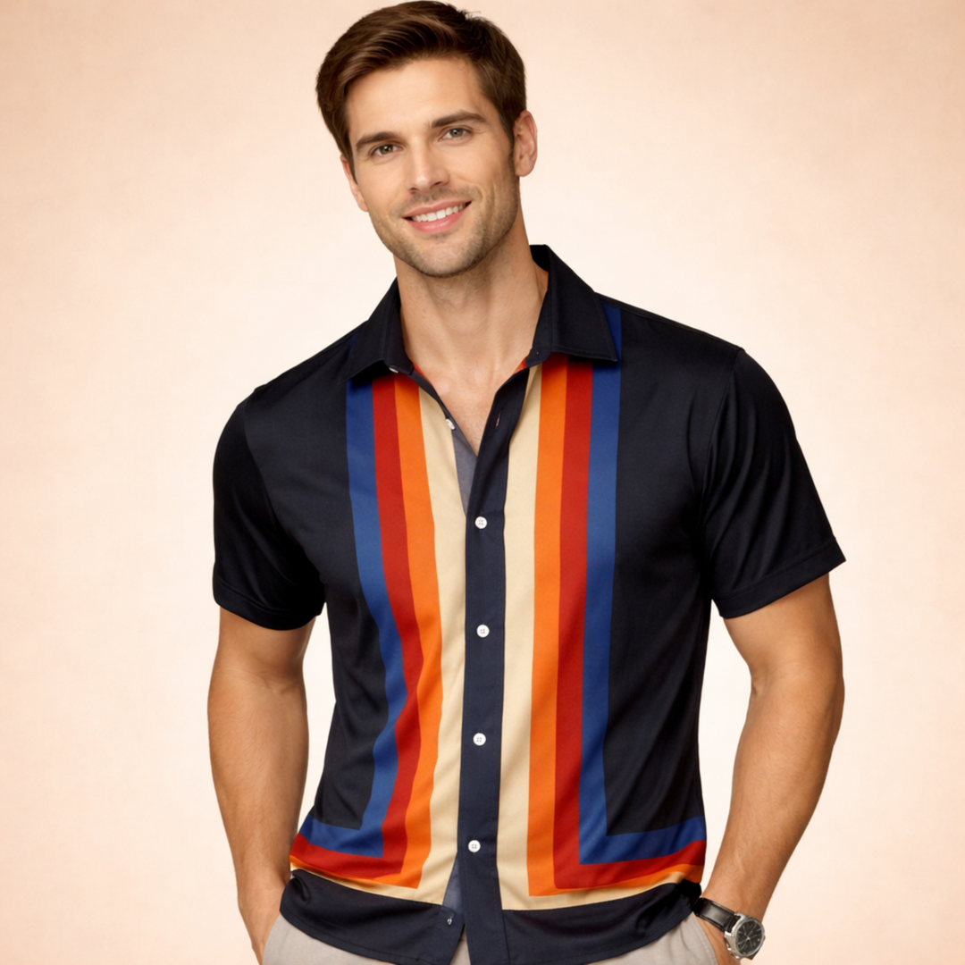 Lorenzo | Men’s Shirt – Retro Multicolor, Comfortable &amp; Stylish 2