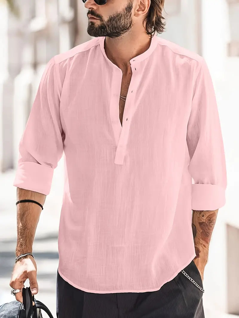 Luca | Classic Boat Collar Linen Shirt 3