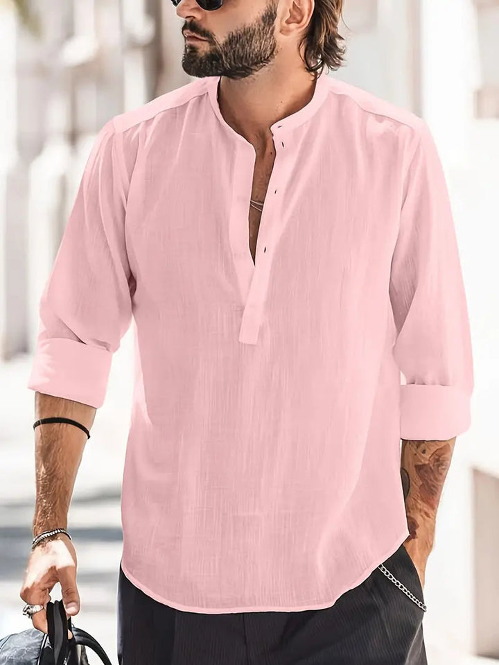 Luca | Classic Boat Collar Linen Shirt 7