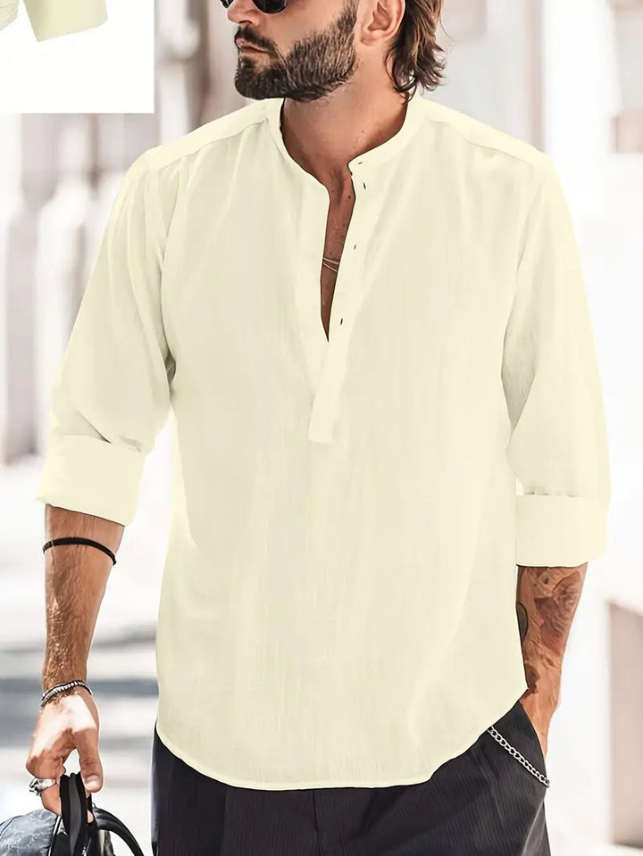 Luca | Classic Boat Collar Linen Shirt 9