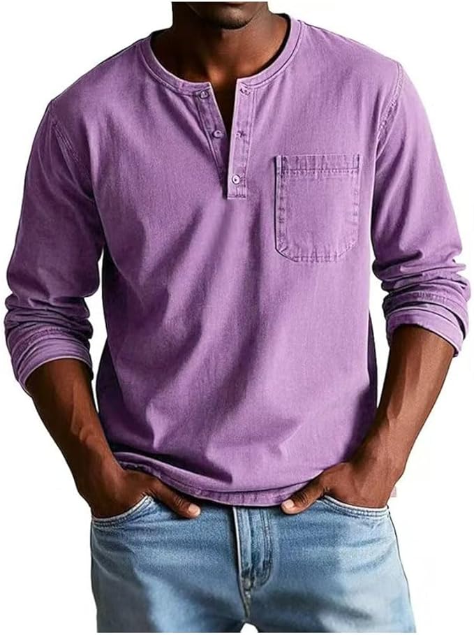 Lucas | Sporty and elegant long-sleeved Henley shirt 2