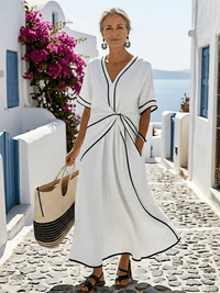 Zina | Abito midi femminile elegante e fluido